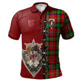 Boyd Modern Tartan Polo Shirt - Lion Rampant And Celtic Thistle Style
